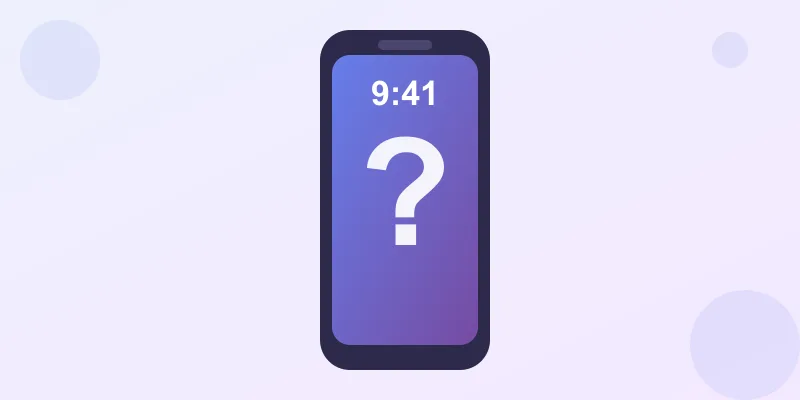 A phone with a blank screen and a question mark
