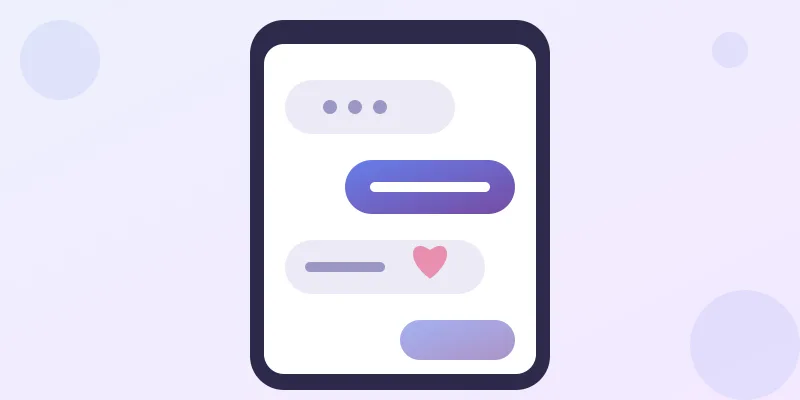 A phone screen with three chat bubbles