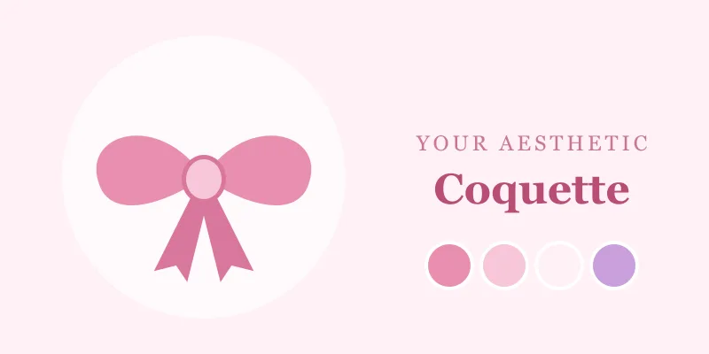 Coquette moodboard: a pink bow, hearts and pastel pink colors