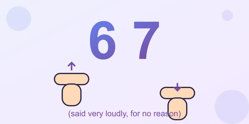 Big 6 7 numbers with two hands moving up and down like a scale